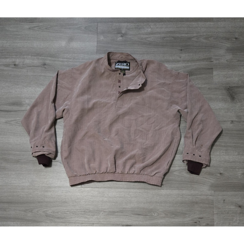 Zero Restriction Golf Jacket Windbreaker Mens Large Maroon Windowpane Vintage‎